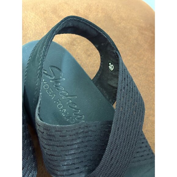 SKECHERS YOGA FOAM WOMENS SLINGBACK SLIP ON BLACK SANDALS SIZE 10 COMFORT LIGHT - Picture 4 of 8